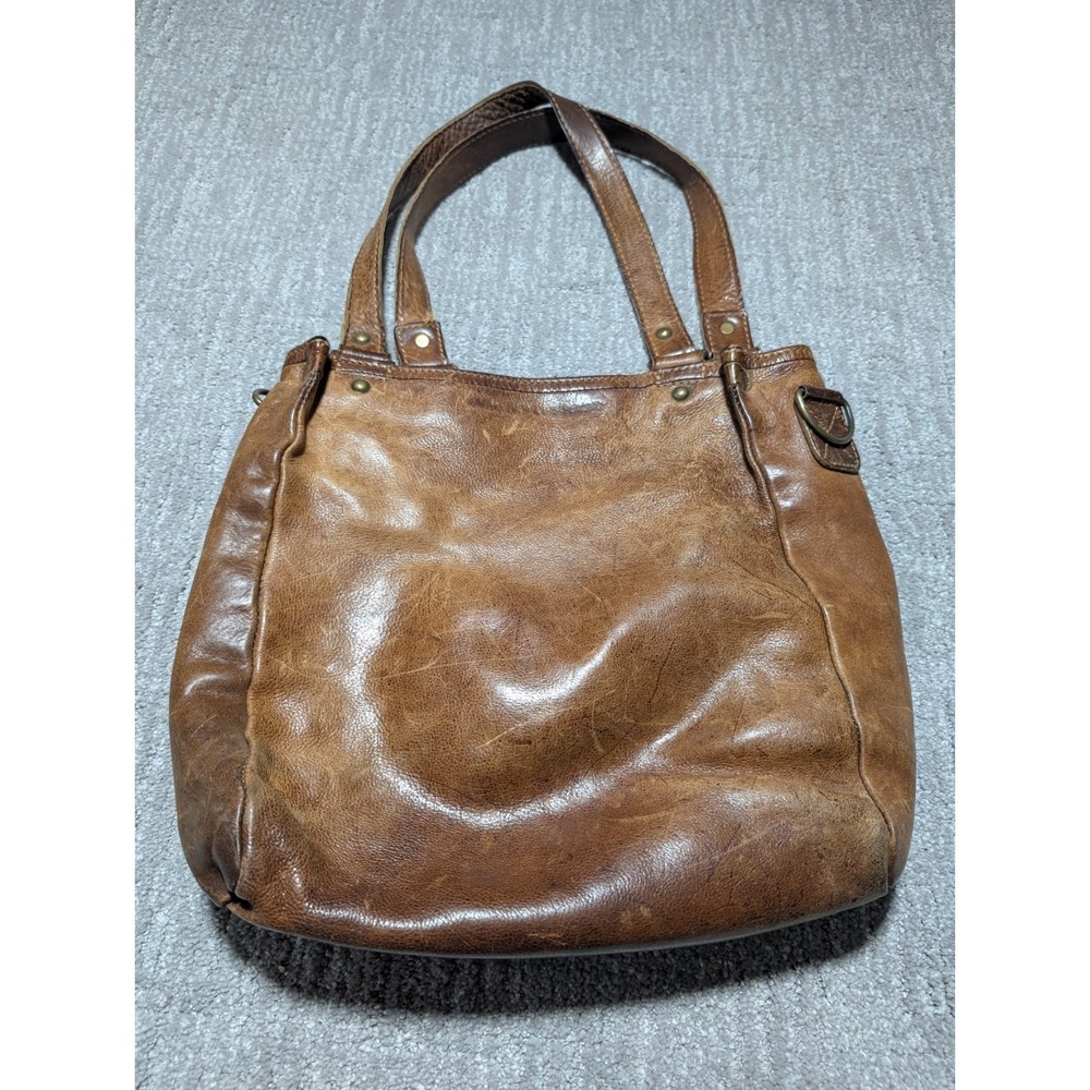 Cowboy Bag Basket Woven Leather Brown Hobo Tote Handbag Bag Purse - Picture 5 of 8